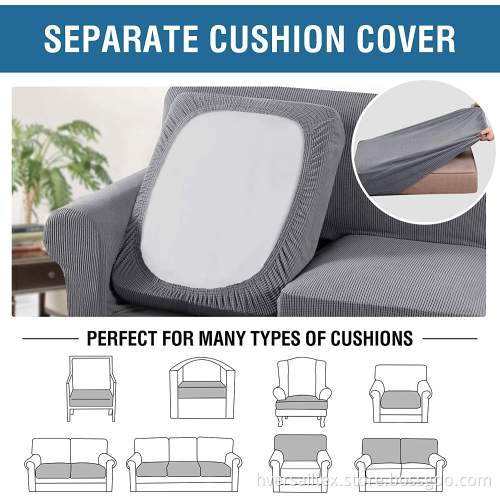 Jacquard Knitted Spandex 3 Pieces Stretch Sofa Cover